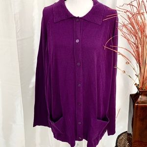 NWT   BEAUTIFUL PURPLE CARDIGAN SWEATER    2X PLUS